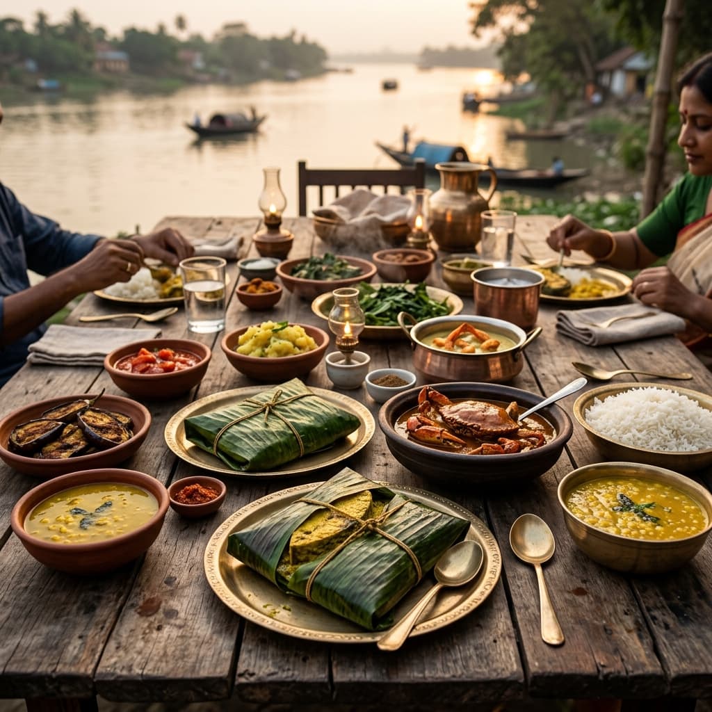 Local cuisine on boat